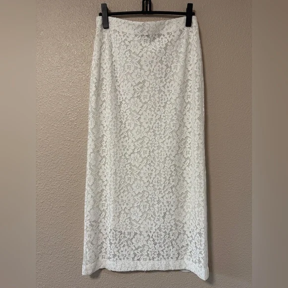 NWOT Proenza Schouler Jasmine White Lace Skirt Maxi White Sheer Skirt Size 4 S/M - Picture 9 of 14